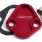 Aeroflow AF64-2027R Billet Fuel Pump Block Off Red Chry BBC SBF BBF