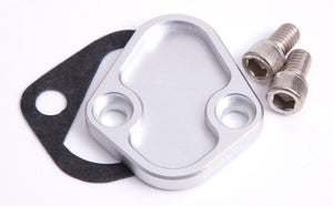 Aeroflow AF64-2027S Billet Fuel Pump Block Off Silver Chry BBC SBF BBF