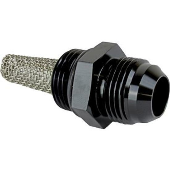 Proflow PFE920-12FSBK Fitting Straight Adaptor -12AN O-Ring Port Black With Filter Screen