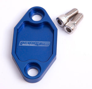 Aeroflow AF64-2029 Billet Fuel Pump Block Off Plate Blue suits Holden 308
