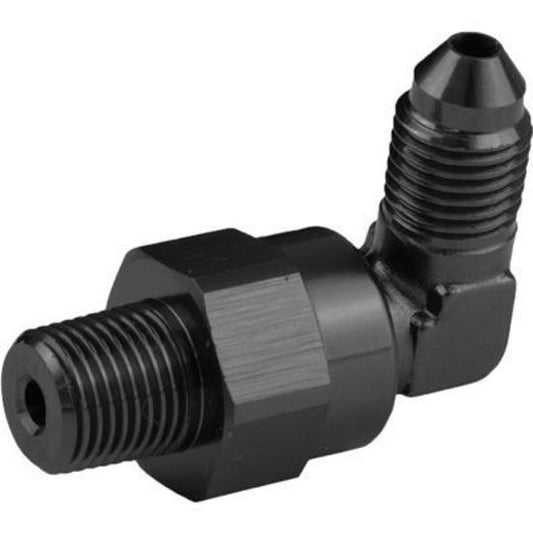 Proflow PFE922-04-02BK Adaptor Male -04AN 90 Degree to 1/8" NPT Swivel Black