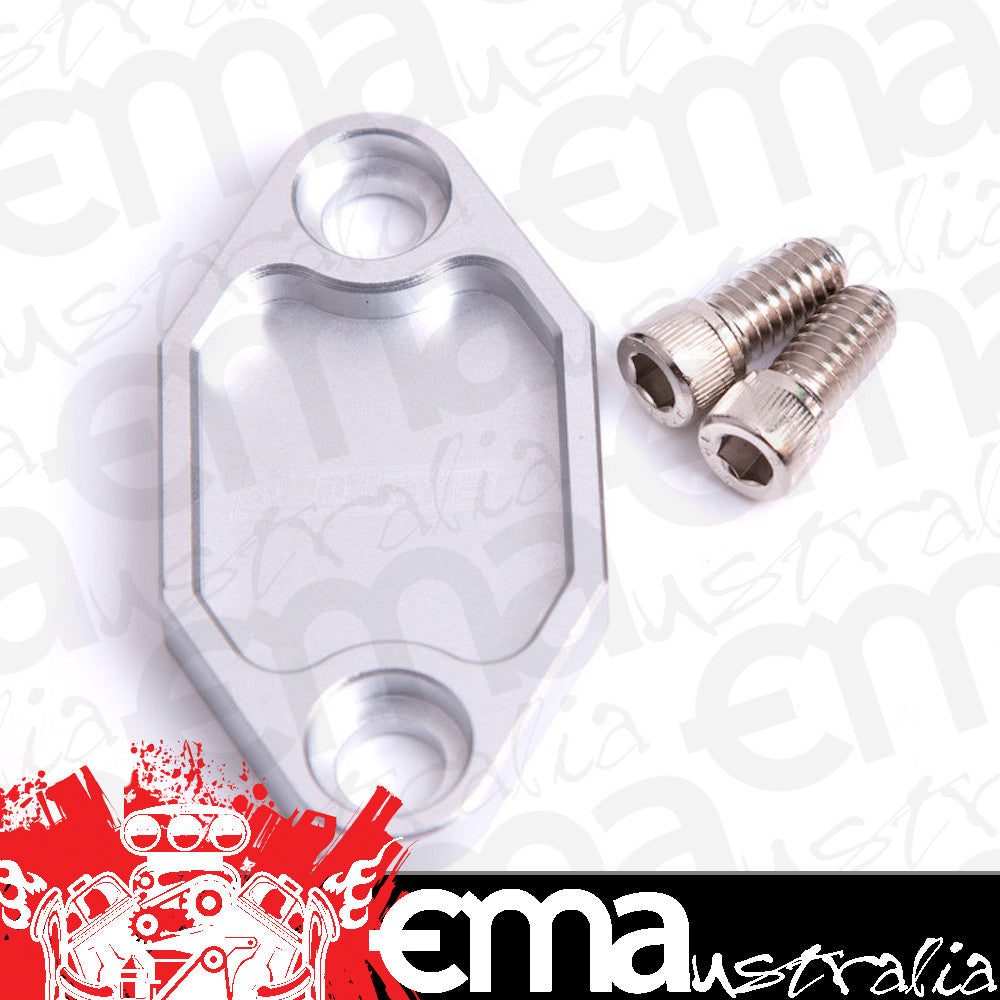 Aeroflow AF64-2029S Billet Fuel Pump Block Off Plate Silver suits Holden 308