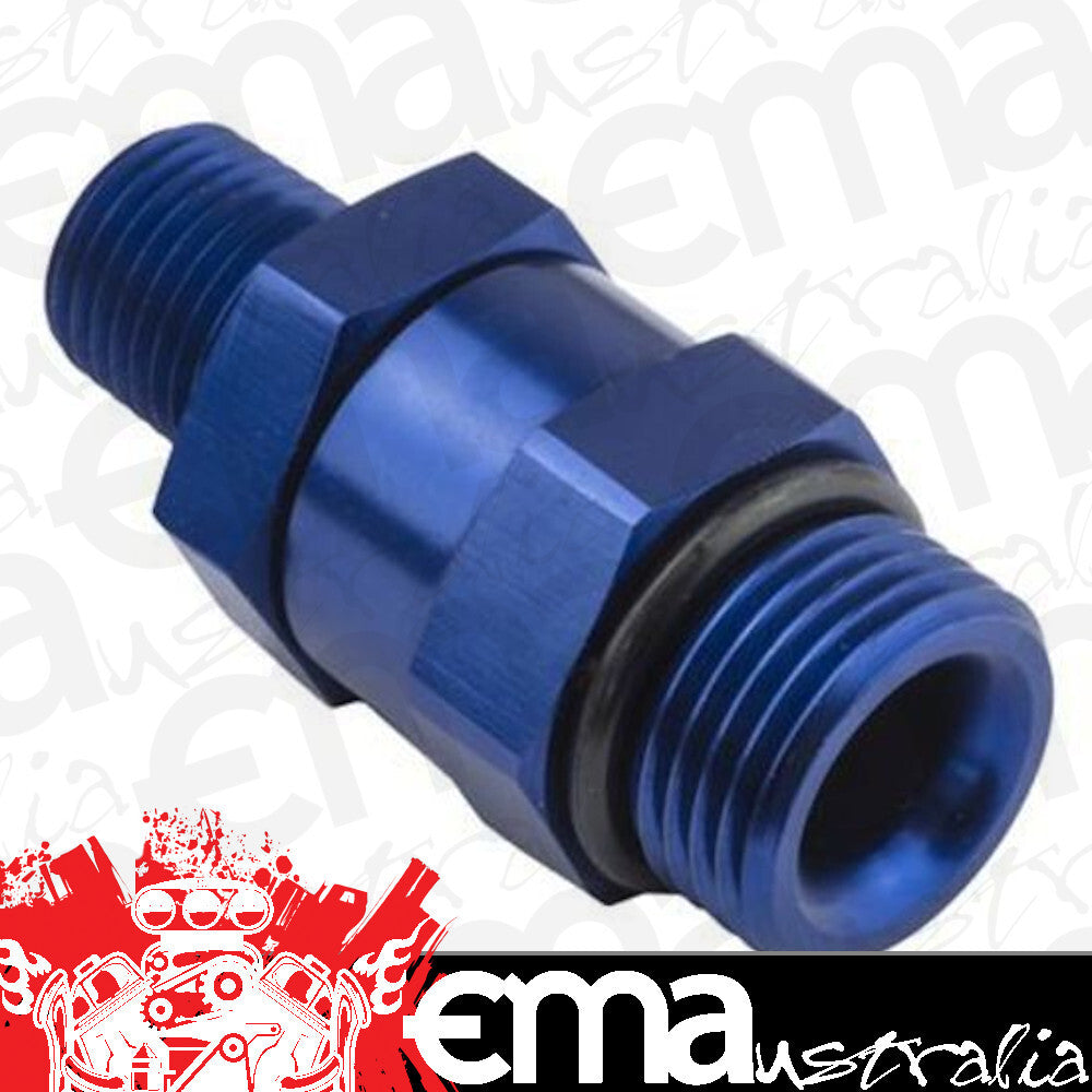 Proflow PFE928-06-02 Fitting Male 1/8" NPT to Fitting Male -06AN O-Ring Swivel Blue