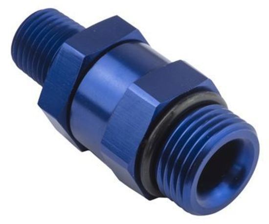 Proflow PFE928-06-02 Fitting Male 1/8" NPT to Fitting Male -06AN O-Ring Swivel Blue