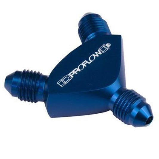 Proflow PFE930-12-12B Fitting Aluminium AN Y-Adaptor -12AN Male to -12AN Male x 2 Blue