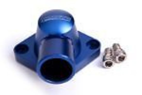 Aeroflow AF64-2034 Billet Thermostat Housing Blue Swivel SBC BBC