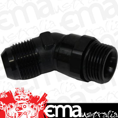 Proflow PFE948-06BK Adaptor Male -06AN 45 Degree to -06AN Thread Swivel Black