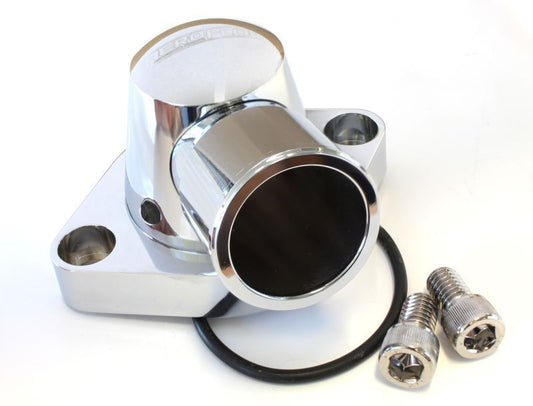 Aeroflow AF64-2034C Billet Thermostat Housing Chrome Swivel SBC BBC