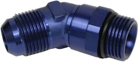 Proflow PFE948-12 Adaptor Male -12AN 45 Degree to -12AN Thread Swivel Blue