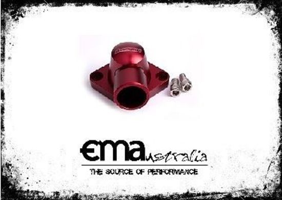 Aeroflow AF64-2034R Billet Thermostat Housing Red Swivel SBC BBC