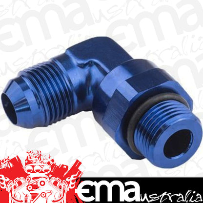 Proflow PFE949-06-1.2 Adaptor Male -06AN 90 Degree to -12mm x 1.25 Thread Swivel Blue