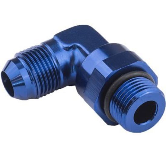 Proflow PFE949-10-12 Adaptor Male -10AN 90 Degree to -12AN Thread Swivel Blue