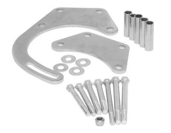 Proflow PFEAB396454 Alternator Bracket Kit Steel Chrome Front Mount Short Or Long Water Pump For Chevrolet Big Block