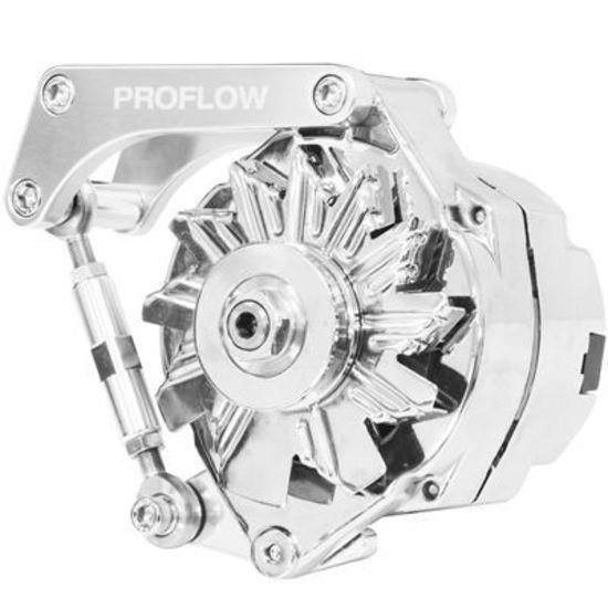 Proflow PFEABSBC02 Alternator Bracket For Chevrolet Small Block Passenger Side Short Water Pump Low Mount Silver Anodised