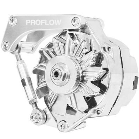 Proflow PFEABSBC02 Alternator Bracket For Chevrolet Small Block Passenger Side Short Water Pump Low Mount Silver Anodised