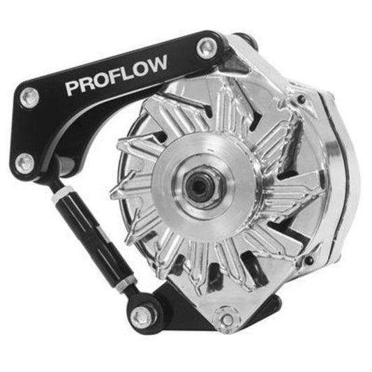 Proflow PFEABSBC02BK Alternator Bracket For Chevrolet Small Block Passenger Side Short Water Pump Low Mount Black Anodised