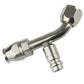 Proflow PFEAC102-08CP Hose End Air Conditioning 304 Stainless 45 Degree Female O-Ring Pilot -08AN W/Charge Port Chrome