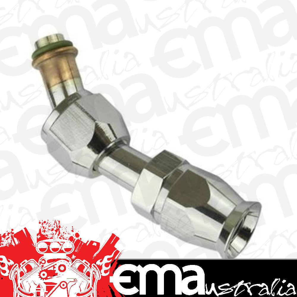 Proflow PFEAC102-10 Hose End Air Conditioning 304 Stainless 45 Degree Female O-Ring Pilot -10 Chrome