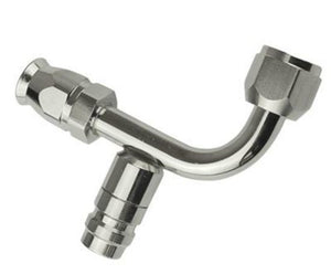 Proflow PFEAC103-08CP Hose End Air Conditioning 304 Stainless 90 Degree Female O-Ring Pilot -08AN W/Charge Port Chrome
