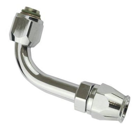 Proflow PFEAC103-10 Hose End Air Conditioning 304 Stainless 90 Degree Female O-Ring Pilot -10 Chrome