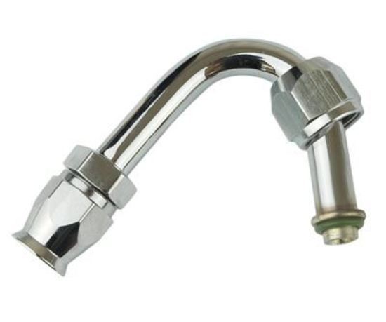 Proflow PFEAC105-10 Hose End Air Conditioning 304 Stainless 135 Degree Female O-Ring Pilot -10 Chrome
