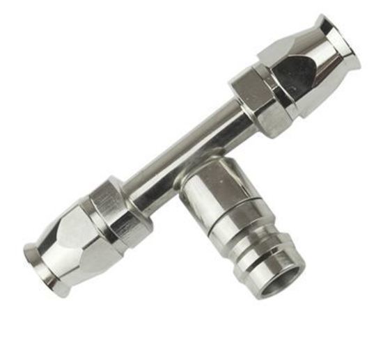 Proflow PFEAC110-06CP Hose End Air Conditioning 304 Stainless Straight Inline Charge Port -06 Chrome