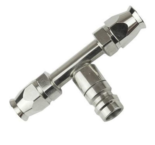 Proflow PFEAC110-06CP Hose End Air Conditioning 304 Stainless Straight Inline Charge Port -06 Chrome