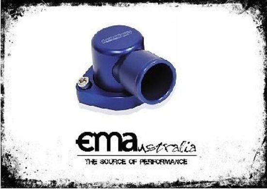 Aeroflow AF64-2039 Billet Thermostat Housing Blue 90 Deg suits 302 351C