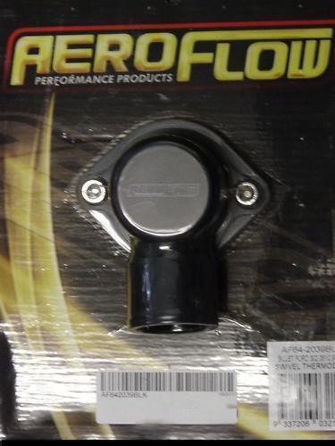 Aeroflow AF64-2039BLK Billet Thermostat Housing Black 90 Deg suits 302 351C