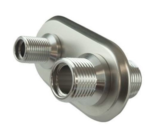 Proflow PFEACWP102 Firewall Bulkhead Aluminium 2 Port #10 #10 Inline Polished