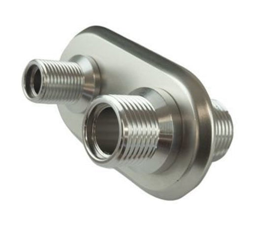 Proflow PFEACWP102 Firewall Bulkhead Aluminium 2 Port #10 #10 Inline Polished