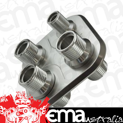Proflow PFEACWP103 Firewall Bulkhead Aluminium 4 Port #6 #10 Inline Polished