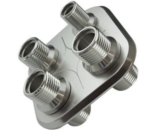Proflow PFEACWP103 Firewall Bulkhead Aluminium 4 Port #6 #10 Inline Polished