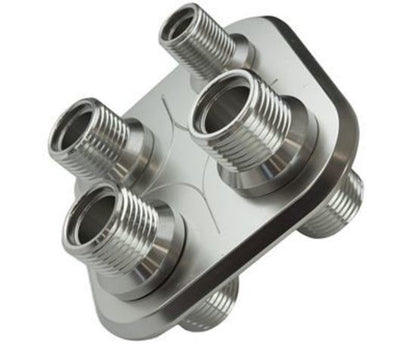 Proflow PFEACWP103 Firewall Bulkhead Aluminium 4 Port #6 #10 Inline Polished