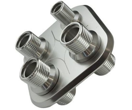 Proflow PFEACWP103 Firewall Bulkhead Aluminium 4 Port #6 #10 Inline Polished