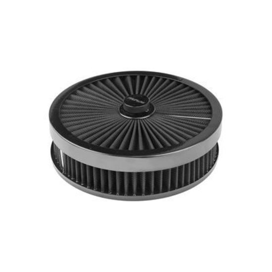 Proflow PFEAF-230051B Air Filter Assembly Flow Top Round Black 9" x 2" suit 5-1/8" Flat Base