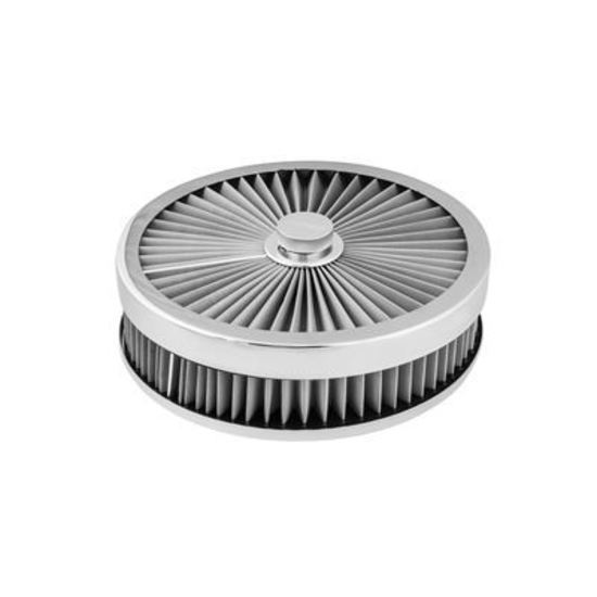 Proflow PFEAF-230051S Air Filter Assembly Flow Top Round Stainless Steel 9" x 2" suit 5-1/8" Flat Base