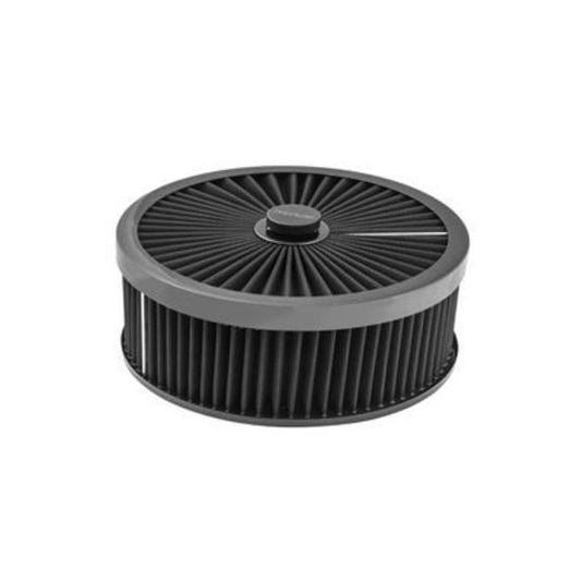 Proflow PFEAF-230076B Air Filter Assembly Flow Top Round Black 9" x 3" suit 5-1/8" Flat Base