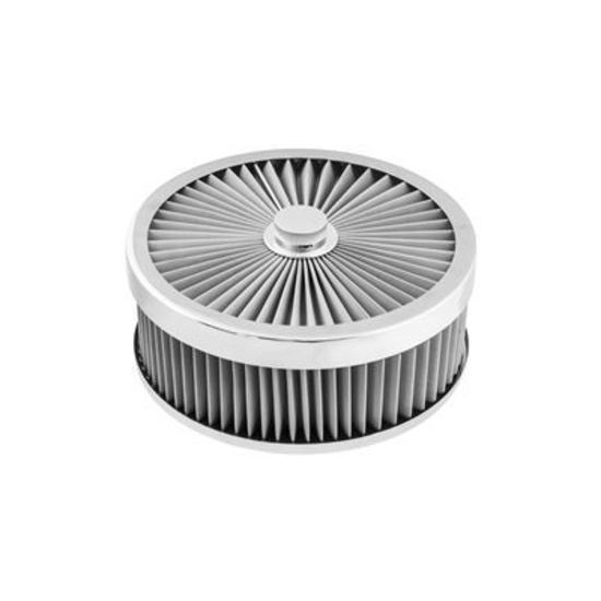 Proflow PFEAF-230076S Air Filter Assembly Flow Top Round Stainless Steel 9" x 3" suit 5-1/8" Flat Base