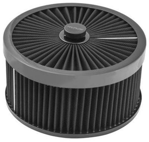Proflow PFEAF-230127B Air Filter Assembly Flow Top Round Black 9" x 5" suit 5-1/8" Flat Base
