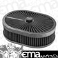 Proflow PFEAF-300076B Air Filter Assembly Flow Top Oval Black 12" x 9" x 3" suit 5-1/8" Flat Base
