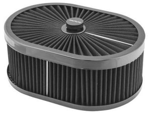 Proflow PFEAF-300102B Air Filter Assembly Flow Top Oval Black 12" x 9" x 4" suit 5-1/8" Flat Base