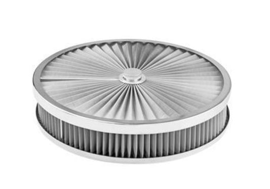 Proflow PFEAF-350051S Air Filter Assembly Flow Top Round Stainless Steel 14" x 2" suit 5-1/8" Neck Recessed Base