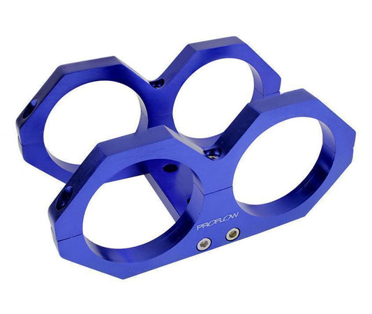 Proflow PFEBOSBILDUALB Fuel Pump Dual Mount Billet Aluminium 044 Bosch Bracket Blue