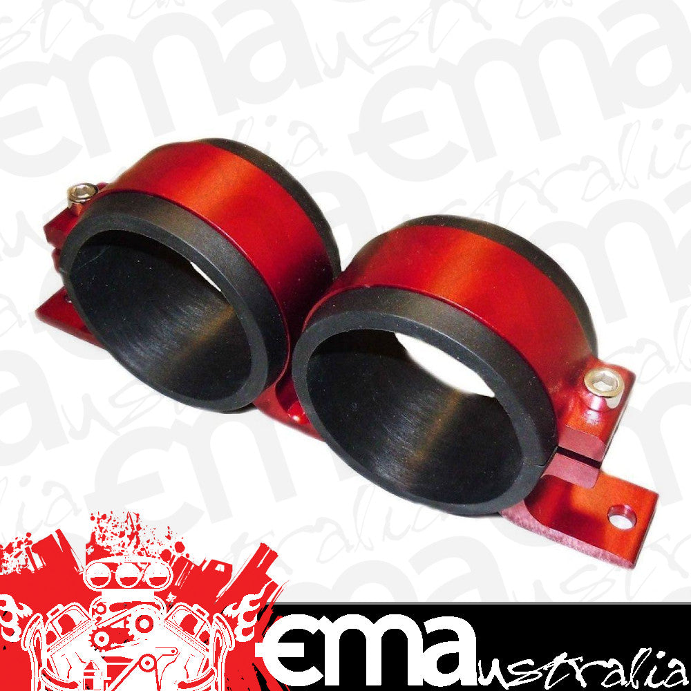 Proflow PFEBOSDUALBKTRD Fuel Pump Dual Mount Dual Bosch 044 Bracket Red