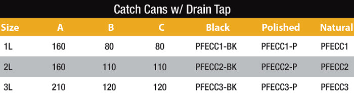 Proflow PFECC1 Oil Breather 1 Lt Tank Catch Can Square Aluminium Natural Filtered Breather Universal Each