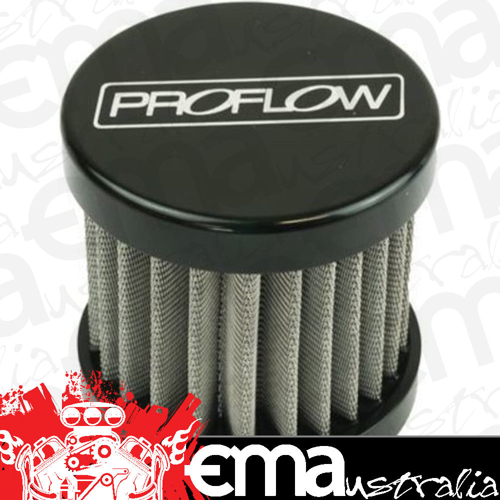 Proflow PFECCB-2BK Oil Breather Filter Billet -06AN Female thread Black
