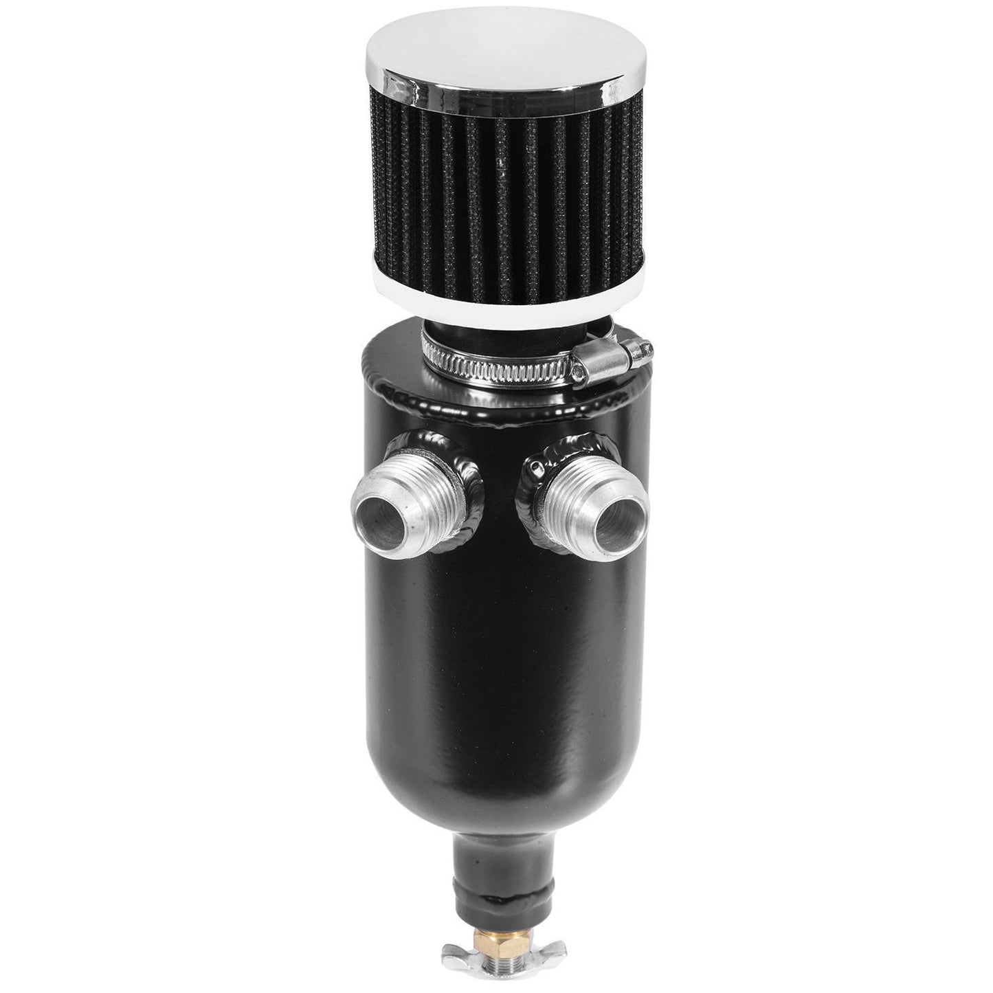 Proflow PFECCT080ANBK Oil Breather Pro Tank Aluminium 0.75L -12AN x 2 Male Black