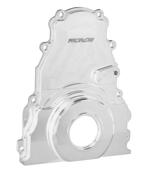 Chevrolet Holden Commodore LS Series V8 ver Style: 2-piece TIMING COVER SILVER CHEVY BILLET 2 PIECE Proflow PFECTCLS