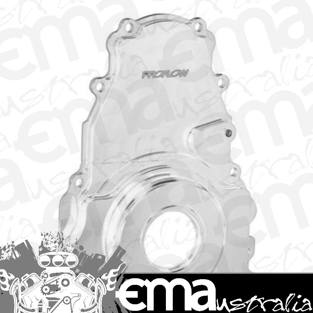 Proflow PFECTCLSS Timing Cover 2-Piece Billet Aluminium Clear Anodised For Chevrolet For Holden LS Engines Each